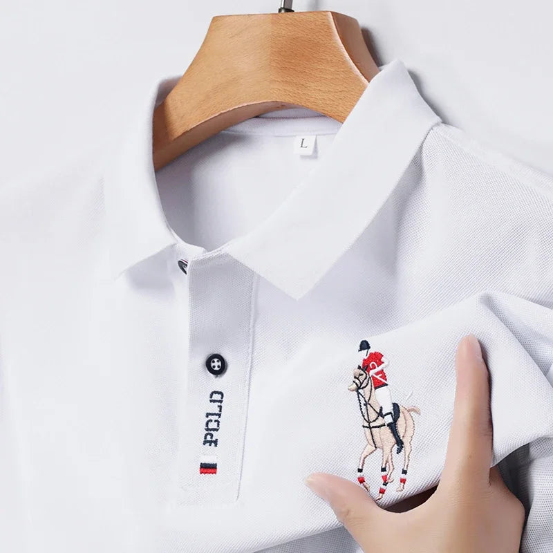 Men's Embroidered Casual Polo Shirt - Summer Short Sleeve Fashion Top