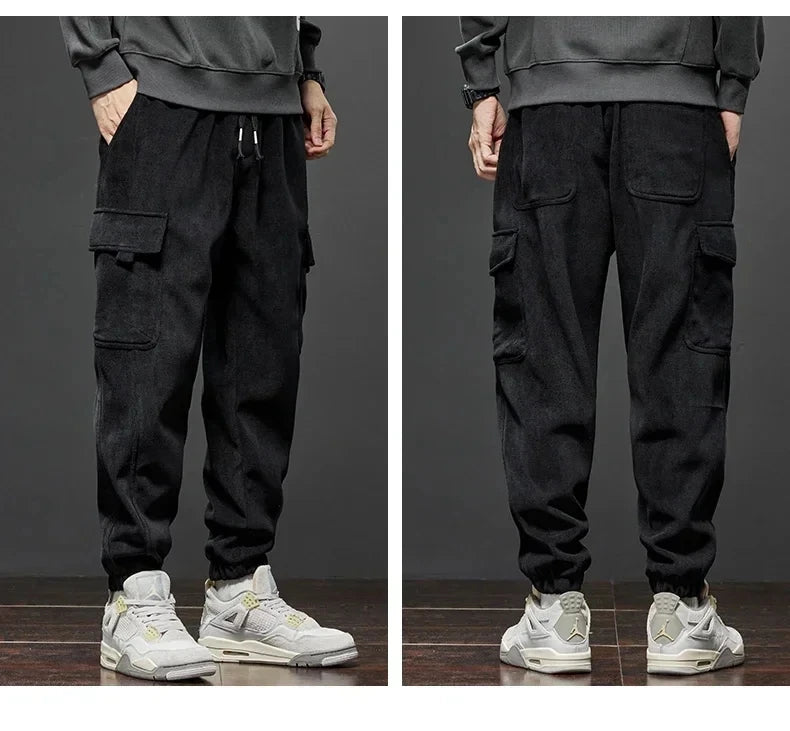 Spring Autumn Elastic Waist Casual Pants for Men