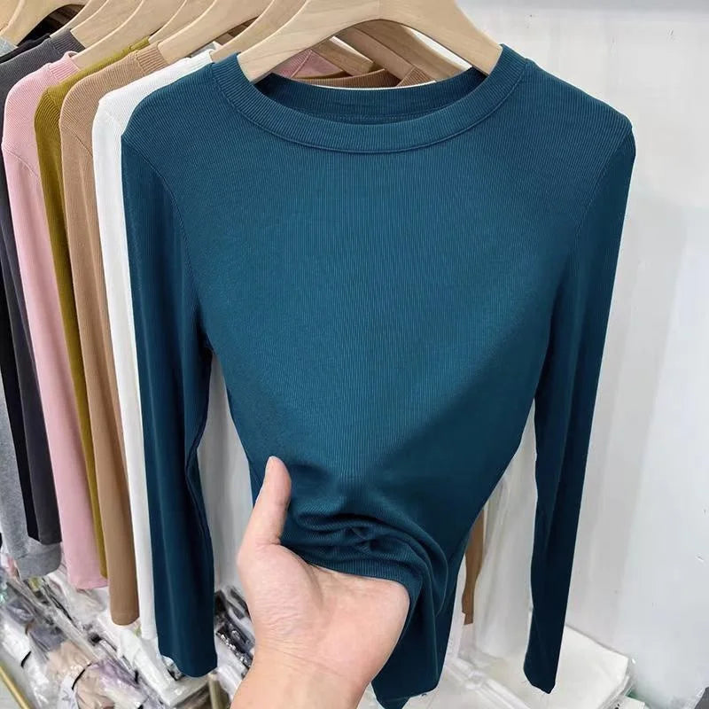 Autumn Women's Slim O-Neck Long Sleeve T-Shirt