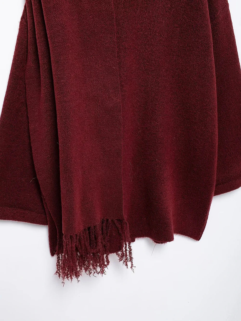 TRAF Women's Fashion Fall Winter Chic Knitted Asymmetric Jacket with Split Hem