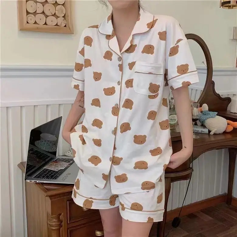 New Women Cartoon Sleepwear Pajamas – Short Pants & Short Sleeves Loungewear