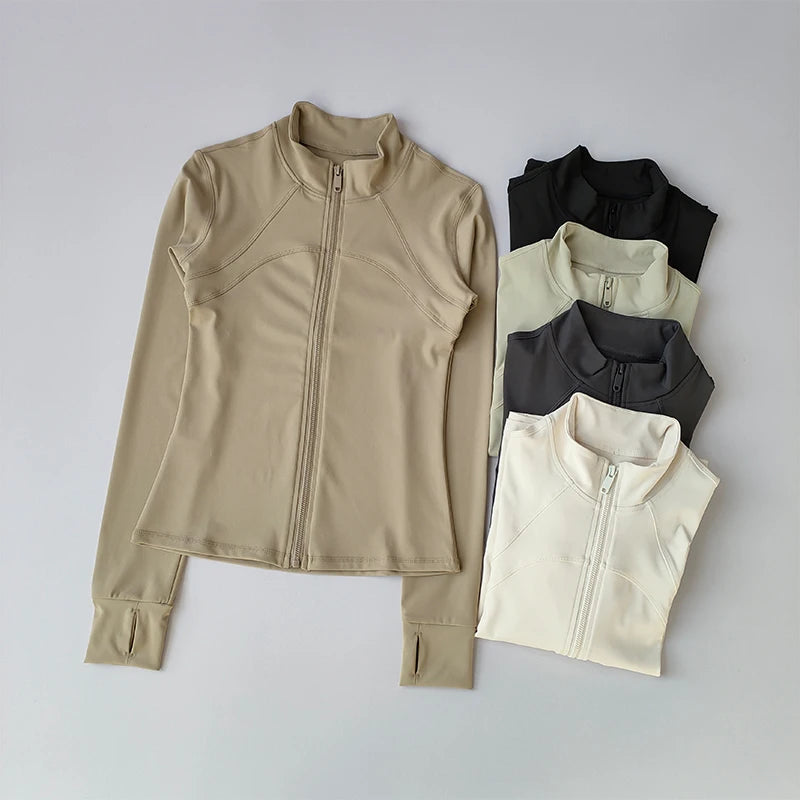 Yoga Suit Women's High-end Long Sleeved Sports Jacket Running Training Fitness Top