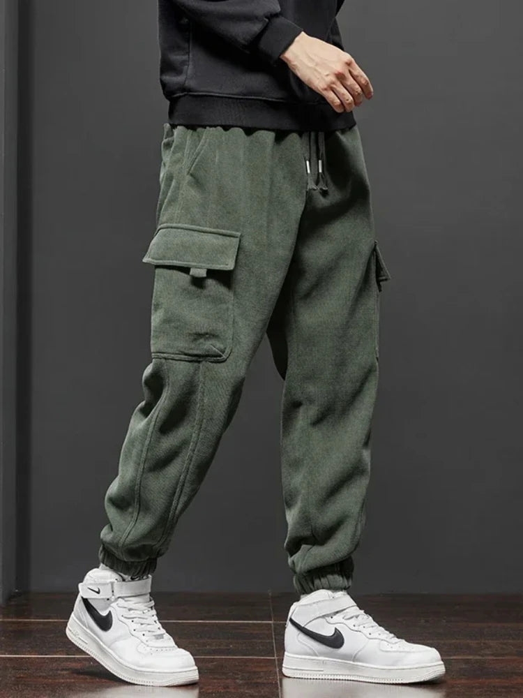 Spring Autumn Elastic Waist Casual Pants for Men